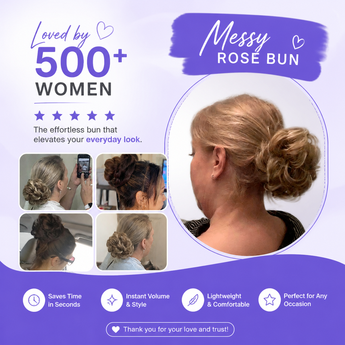 BloomBun™  Messy Rose Bun